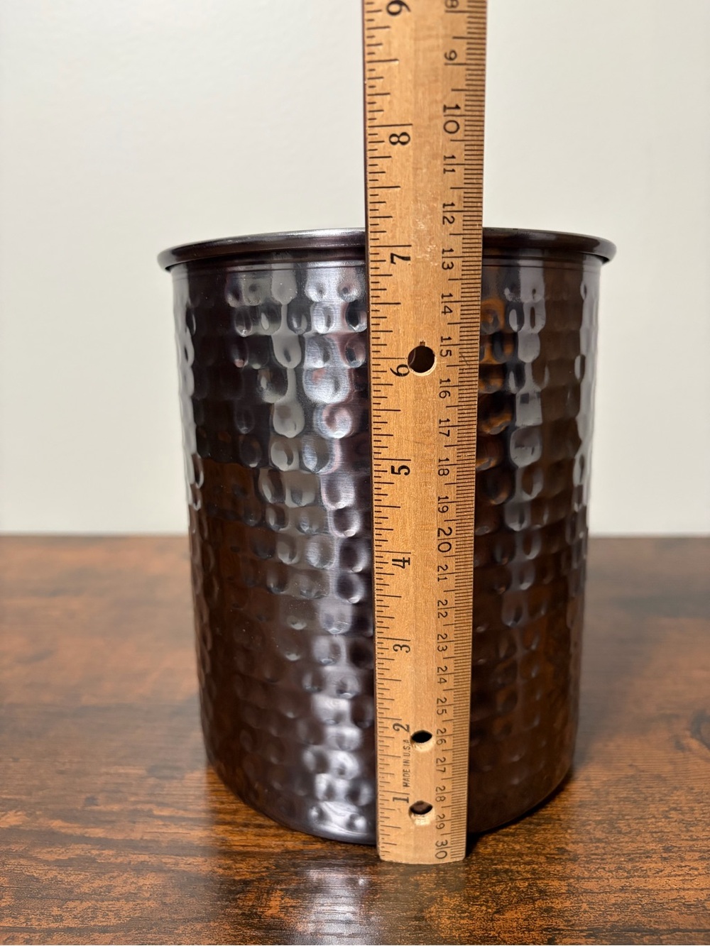 Hammered Metal Utensil Holder - Dark Bronze - Picture 5 of 6